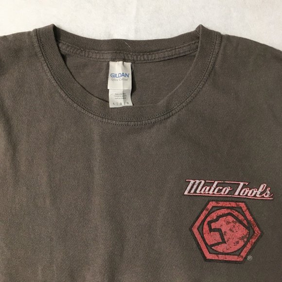 Matco Tools Shirt Mens LGGray Blue Long Sleeve Crew Casual Vintage Workwear Tee - Picture 9 of 9